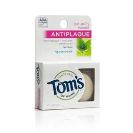 Tom's of Maine Natural Waxed Antiplaque Flat Floss, Spearmint, 32 Yards