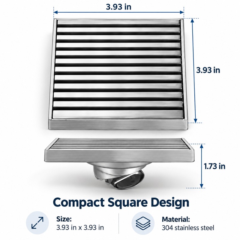 304 Stainless Steel Floor Drain for Balcony Drainage – 10