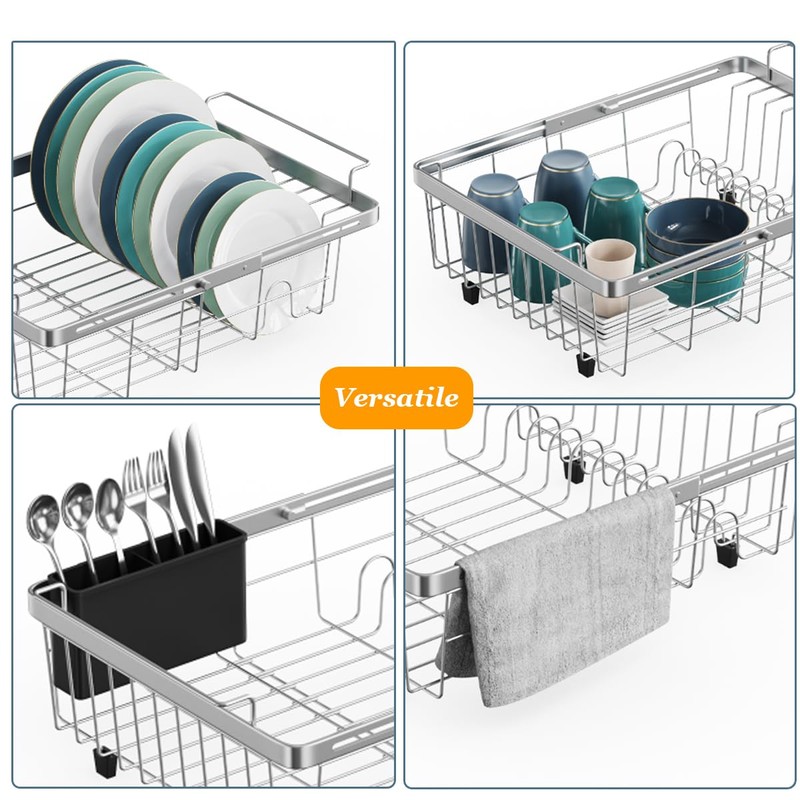 Homics Expandable in Sink Dish Drying Rack, Adjustable Capacity (10.5''-16'')