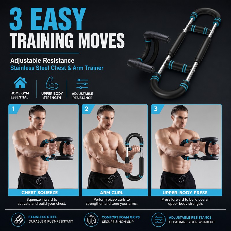 Adjustable Twister Arm Exerciser for Upper-Body Training – Steel Spring