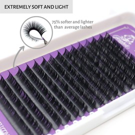 ELLIPSE CASHMERE Eyelash Extensions Forabeli - 16 Rows 0.20mm CC Curl 15mm Black Flat Individual Lash Extensions Matte Classic False Eye Lashes Mink Eyelash Extension Supplies