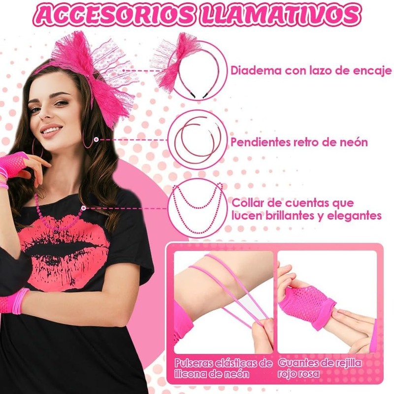 Disfraz de los años 80 para mujer – Conjunto 18