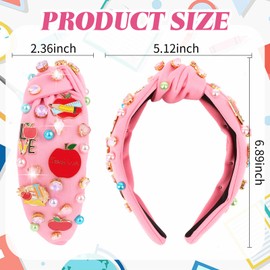 AMCAMI Teacher Knotted Headband for Women, School Headbands for Girls, Back to School Hair Accessories, Cute Teacher Hair Accessories Gift