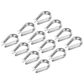 PATIKIL M6 Stainless Steel Sleeves, 50pcs Wire Rope Thimble 1/4" Diameter Wire Rope Cable Rigging