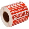 FoxYaye 50 Fragile Handle with Care 2x3" Stickers Packaging Box Safety Mailing Labels, Small Business Supplies