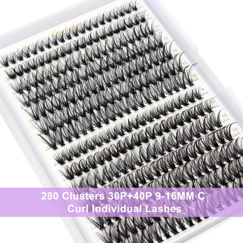 280pcs Individual Lashes Cluster Lashes C Curl DIY Natural Eyelash