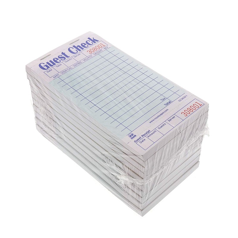 Royal AmerCare Green Guest Check Paper Receipt Book, Carbonless Order