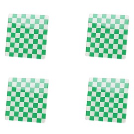 4 PCS Green Acrylic Cup Coasters, 9.5cmx9.5cm Square Acrylic Coasters, Heat Resistant Table Protector