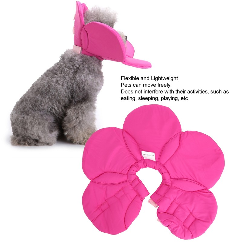 Pet Recovery Collar Adjustable Lightweight Prevent Licking Sunflower Shape Cute