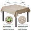Outdoor Tablecloth Washable 80 x 80 cm Beige Garden Tablecloth