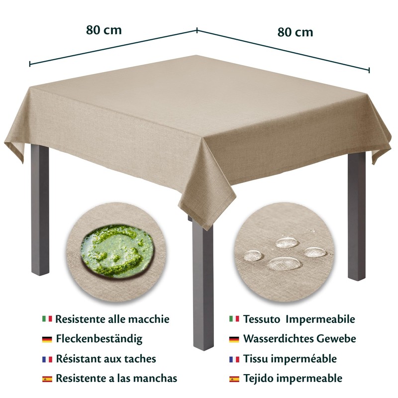 Outdoor Tablecloth Washable 80 x 80 cm Beige Garden Tablecloth