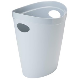 Addis Eco 100% Recycled Plastic Waste Paper Office Bedroom Trash Bin, 12 Litres, Light Grey