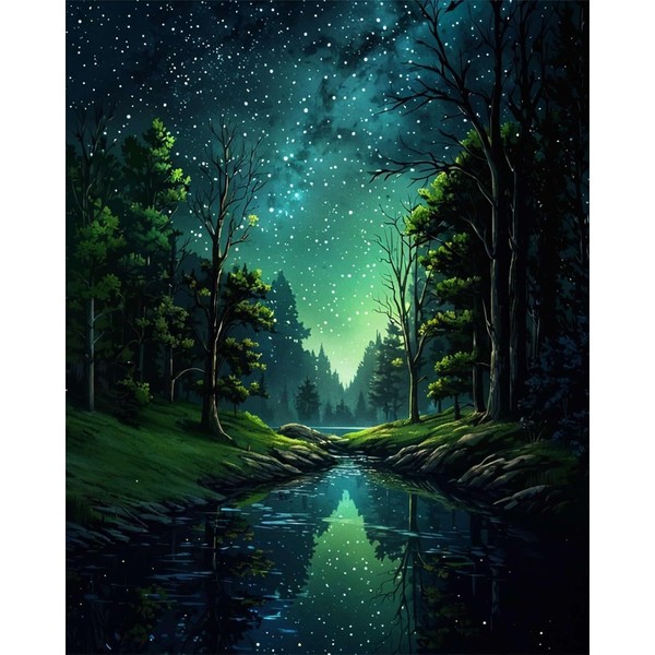 DYAIANGMU Stamping Cross Stitch Kit,Scenery Cross Stitch Kit for Adult