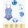 Girls One Piece Swimsuit 5-6 Years Blue Mermaid Scales Novelty