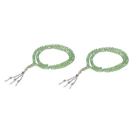 2Pcs Muslim Prayer Beads, 99 Beads Mihrab Separators Count Exquisite Design Tasbih Prayer Beads for Hand Bag, Tamarind Wood Tasbih Prayer Beads Islamic Prayer Beads(Emerald)