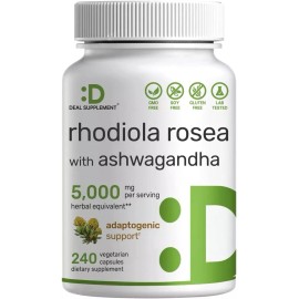 Rhodiola Rosea with Ashwagandha Cápsulas naturales para los nervios la ansiedad y el estres ansiedad depresion