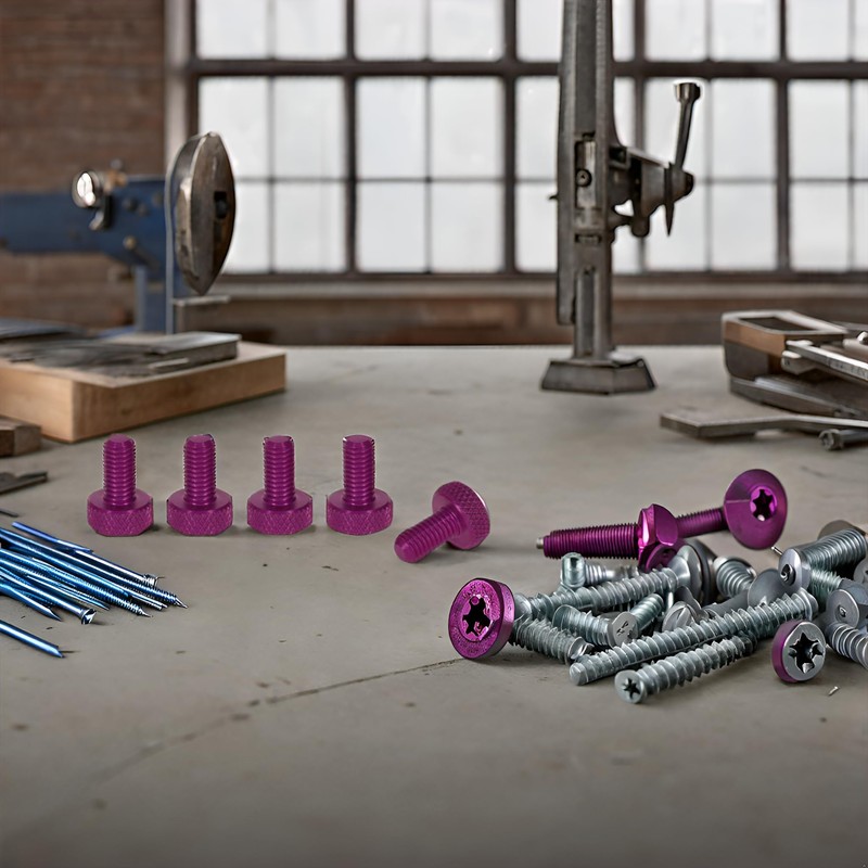 PrecisionGeek M5 x 10 mm Flat Knurled Thumb Screws – Purple