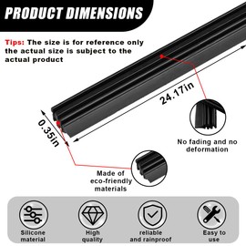 4PCS Car Windshield Wiper Blades Refills, 24" DIY Adjustable Boneless Insert Rubber Strip, Universal Auto Frameless Window Wiper Strip Replacement Accessory for SUV Truck (24 Inch)