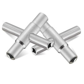 HAUTMEC 4 Way Sillcock Water Key Set 2 Pack, 1/4", 9/32", 5/16", 11/32" Steel Multi-Function Utility Key for Sillcocks Faucets Valves Spigots PL0028-2