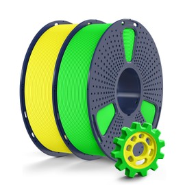 SUNLU High Speed PETG Filament 1.75mm Bundle, Less Stringing PETG 3D Printer Filament, 2kg in Total, 1kg per Spool, PETG 2 Pack, Green+Yellow