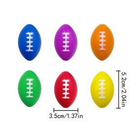 HAIKING Mini American Footballs, 12 PCS Random Color Foam Rugby Sports Stress Balls for Party Gift Bag Filler, Football Party Decorations (3.5 x 5.2cm/1.37 x 2.04in)