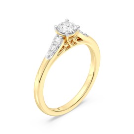 GILDED 1/2 ct. T.W. Lab Diamond (SI1-SI2 Clarity, F-G Color) and Sterling Silver Engagement Ring