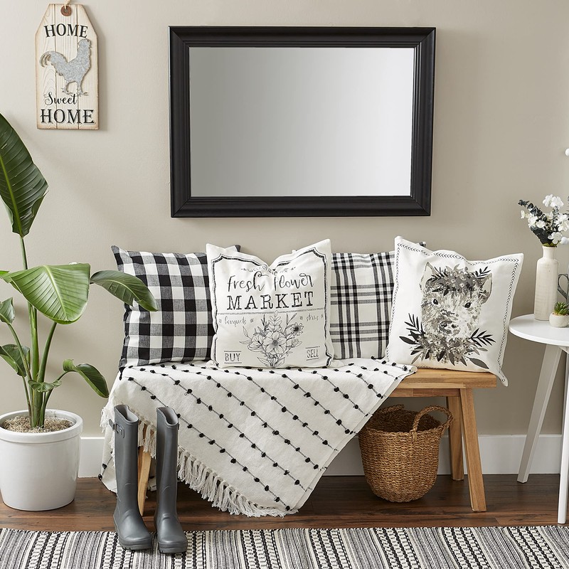 DII Decorative Square Throw Pillow Cushion Cover Set, Hidden Zipper,