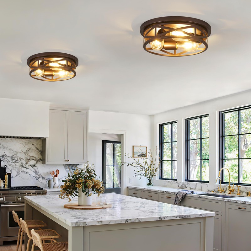 piano7797 13 inch Flush Mount Ceiling Light Fixtures,3-Light Modern Hallway