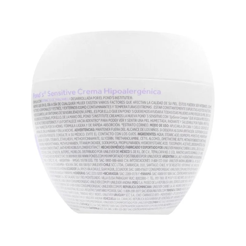 Crema Facial Ponds Sensitive Hipoalergenica 200 Gramos Sensible Día Noche