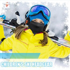 Casenly Children's Winter Balaclava, 360° Warm Balaclava, Black Windproof Balaclava, Children's Ski Mask, Face Hood for Boys and Girls, Skiing, Cycling, Outdoor Sports, black