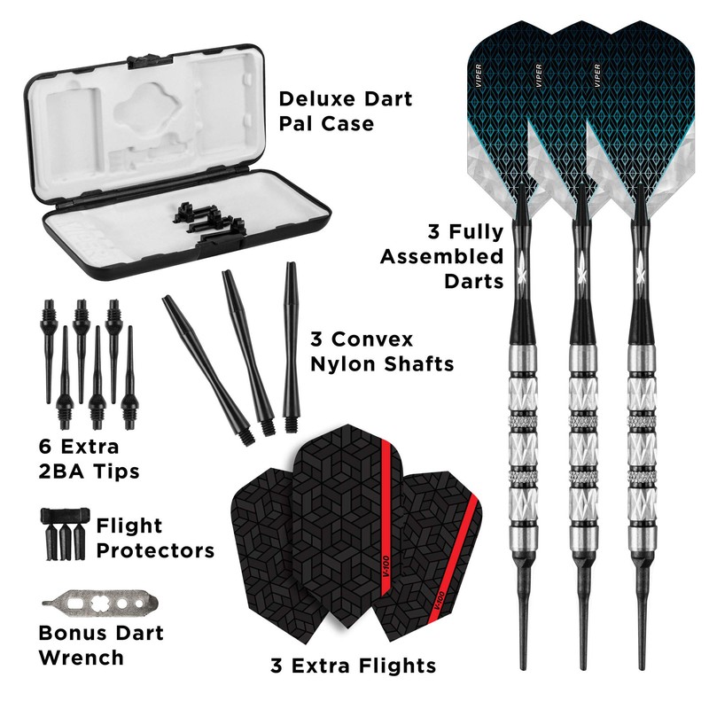Viper Diamond 90% Tungsten Soft Tip Darts with Storage/Travel Case,