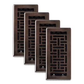 Decor Grates (4-Pack) AJH410-RB Oriental Floor Register, 4x10 Inches, Rubbed Bronze Finish