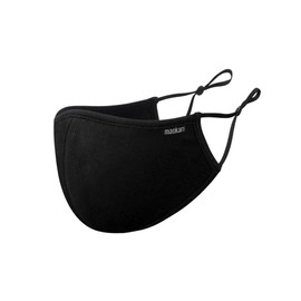 Maskari Black Reusable Face Mask | Washable | 3 Layer Face Masks | Adjustable Earloops | HeiQ Viroblock | Breathable | Ideal for women and teens | Pro 1 Pack, Medium