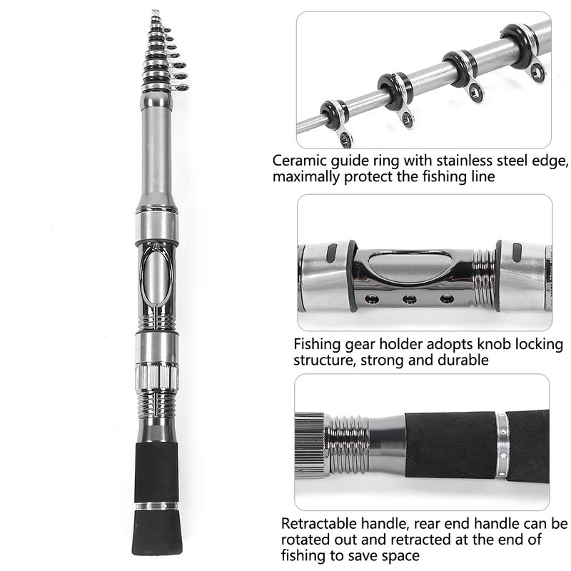Protable Ultralight Carbon Fiber Fishing Rod Telescopic Pole Tackle Accessory