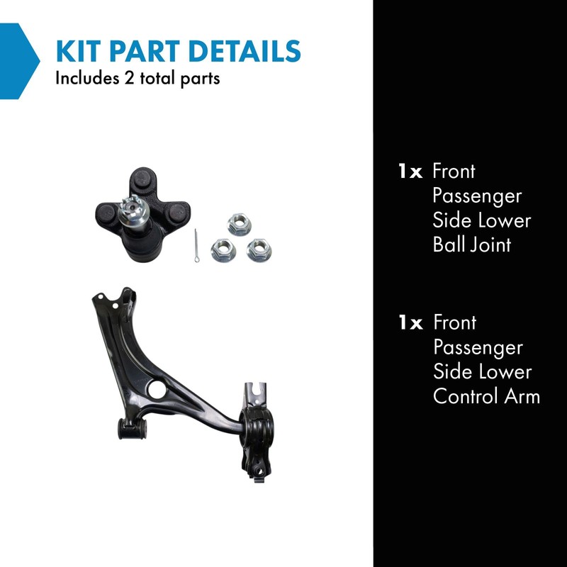 TRQ Front Right Lower Control Arm with Ball Joint Steel