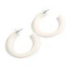 White Glossy Acrylic Hoop Earrings/45mm Diameter/Latest Hoop Earring Trends