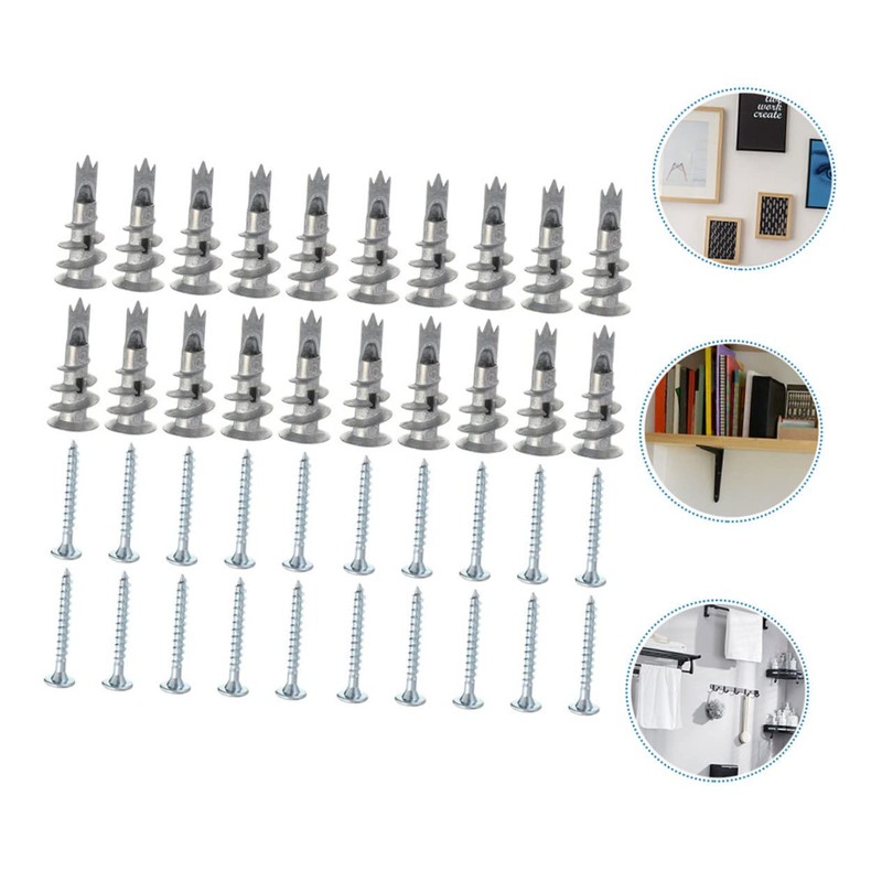 ULTECHNOVO 50sets Drywall Screws and Anchors Self-Drilling for Household Fixing