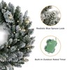 Papyrus 24" Pre-Lit Frosted Blue Spruce Artificial Wreath, Warm White