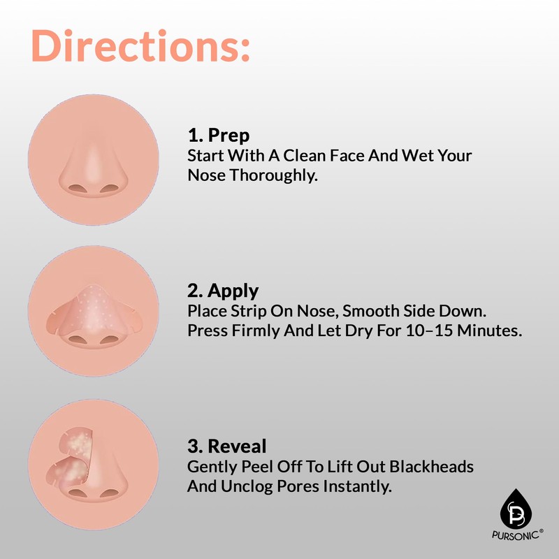 Pursonic Deep Cleansing Nose Strips Blackhead Remover - Charcoal Nose