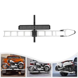 Silencear Motorcycle Hitch Carrier 400 LBS, Aluminum Heavy Duty Motorcycle Carrier Hitch Mount with Tire Limiter, Hitch-Mounted Dirt Bike Rack for Dirt Bikes, Motorcycles