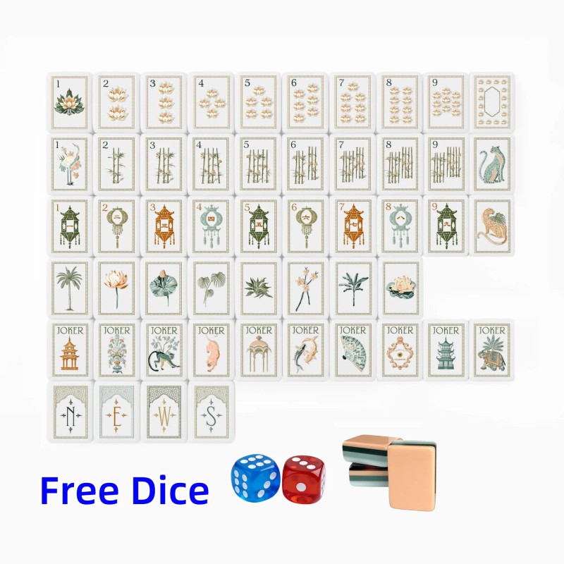 New Tortoiseshell White Lotus 160 Pieces Set Luxury Acrylic Engraved