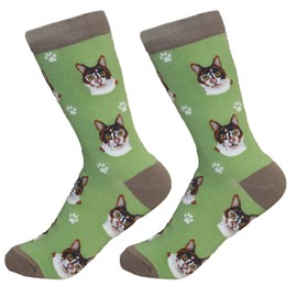 Calico Cat Socks - Fun Unisex Socks - Crazy Pet Lover - Novelty Socks Funny Gifts for Cat Lovers - Cute Cat Pattern - Casual Crew Socks - One Size Fits most