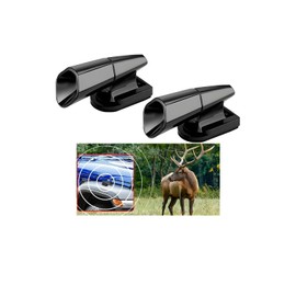 HZEL Car Deer Warning Whistles Device, 2PCS Waterproof Vehicle Horn Sensor Repellent with Adhesive Tapes, Automotive Exterior Animal Alert Accessories, Universal for Motorcycles(Black/White Glue)