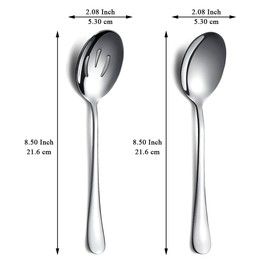 Serving Spoons Pack of 8, Kyraton Large Serving Spoons for Buffet, Stainless Steel Sering Utensils Set for Parties, Gift for Wife, Mother, Chrismas