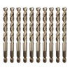 sourcing map 10pcs 1/4" Hex Shank Drill Bit 19/64" Gold