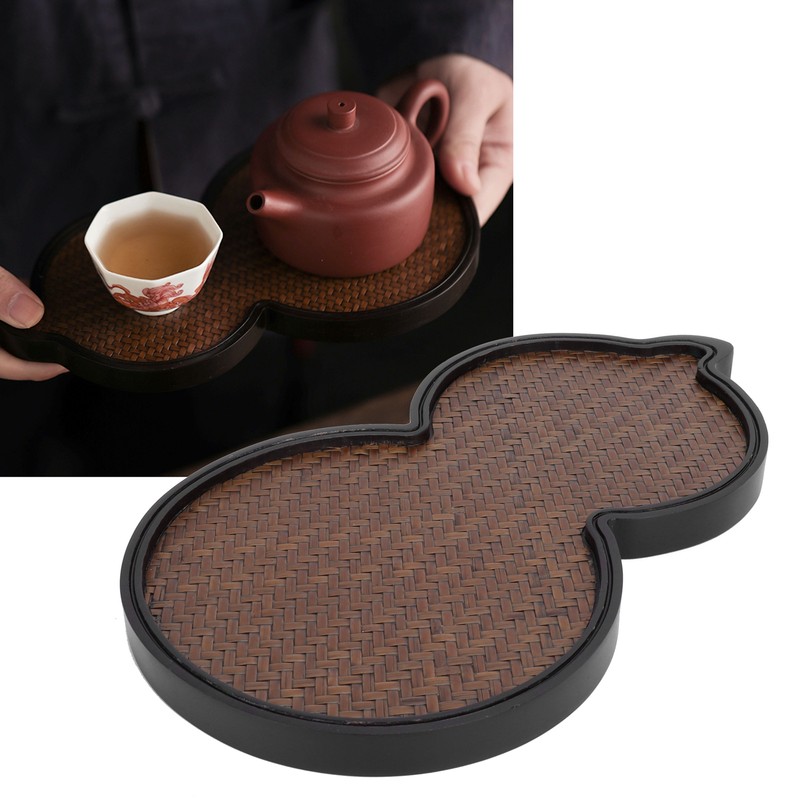 Mat Surface Bamboo Small Tea Tray Tea Plate for Teawares