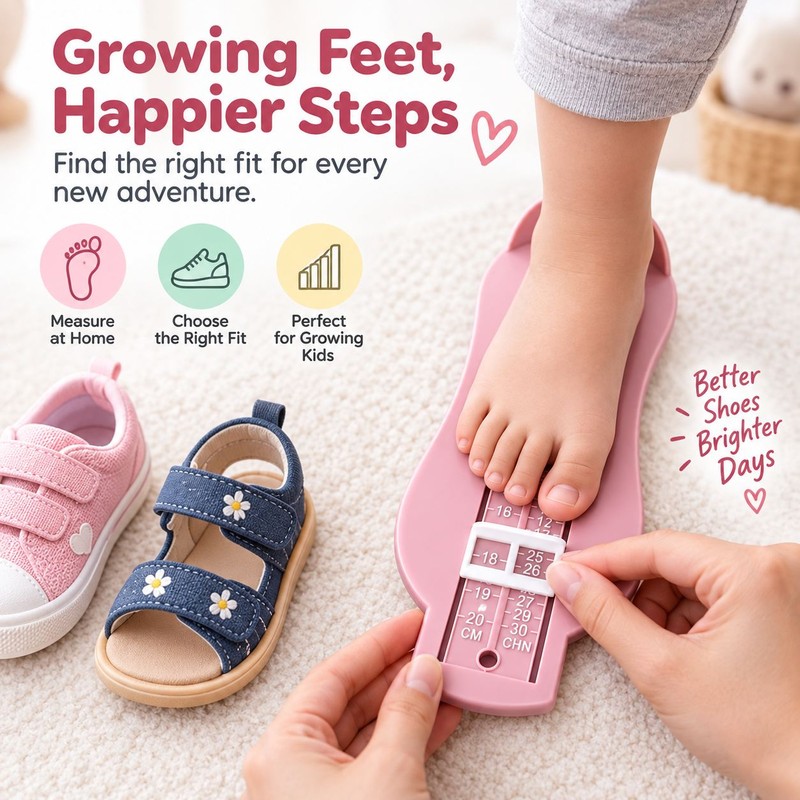 Kids Foot Measuring Ruler for Shoe Sizing – Plastic Foot