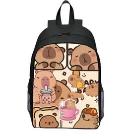 School Capybra Backpack, Children's Capybra School Bags, Cute Capy-bara Shoulder Bag, Travel Backpack with Ergonomic, Children's Backpack Casual School Bag, Capy-bara School Bag, 16 Inch