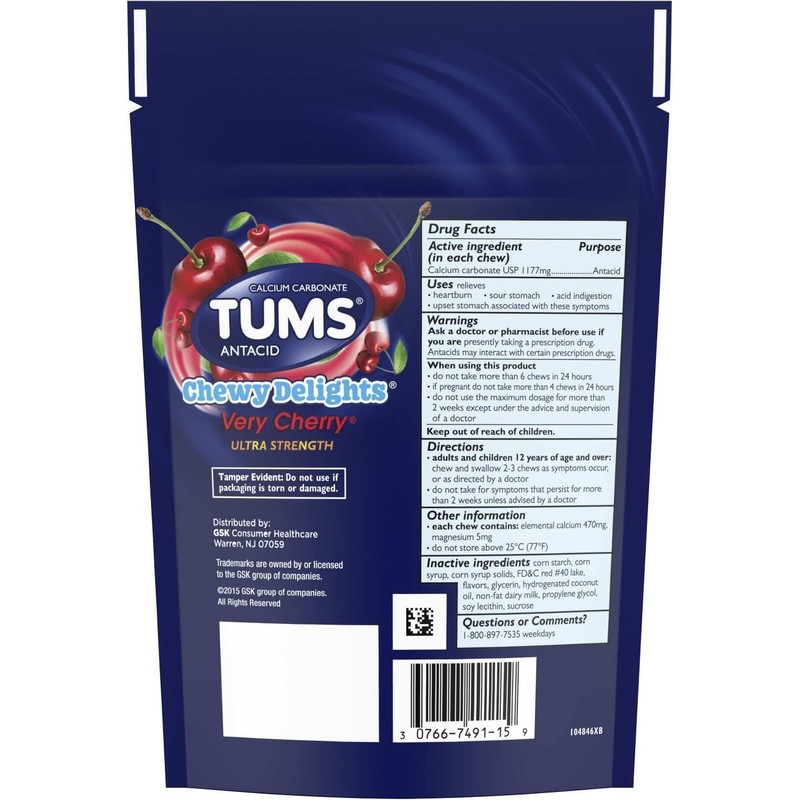 Tums Chewy Delights, Very Cherry 32 ea Pack of 4