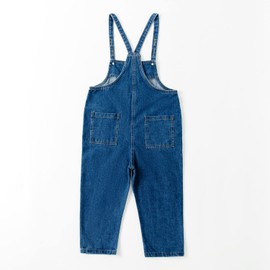BLOMDES Girls Denim Jumpsuit Dungaree Girls Denim Overall Cropped Pants Blue for 5-6 Years Size 11